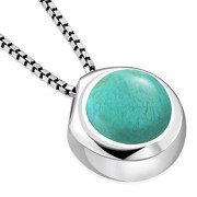 Turquoise Round Silver Pendant, p100