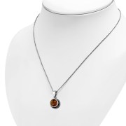Baltic Amber Round Silver Pendant, p115