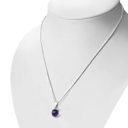 Amethyst Round Silver Pendant, p116