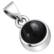 Black Onyx Round Silver Pendant, p116