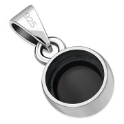 Black Onyx Round Silver Pendant, p116