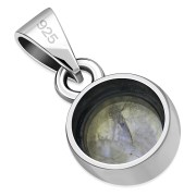 Rainbow Moonstone Round Silver Pendant, p116