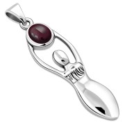 Garnet Goddess Silver Pendant, p283
