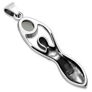 Rainbow Moonstone Goddess Silver Pendant, p283 