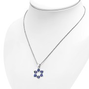 Heart Shape Blue CZ Star of David Pendant, p345