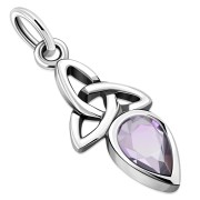 Amethyst Tiny Celtic Trinity Knot Pendant, p346