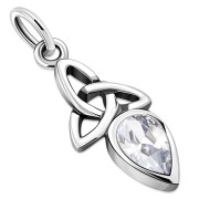 Clear CZ Tiny Celtic Trinity Knot Pendant, p346