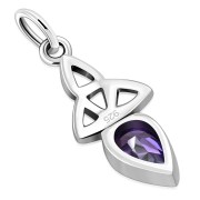 Amethyst CZ Tiny Celtic Trinity Knot Pendant, p346