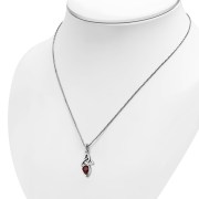 Garnet CZ Tiny Celtic Trinity Knot Pendant, p346