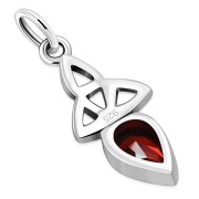 Garnet CZ Tiny Celtic Trinity Knot Pendant, p346