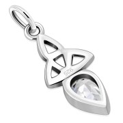 Clear CZ Tiny Celtic Trinity Knot Pendant, p346