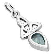 Blue Topaz CZ Tiny Celtic Trinity Knot Pendant, p346