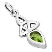 Peridot CZ Tiny Celtic Trinity Knot Pendant, p346