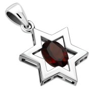 Garnet Star David Pendant, p357