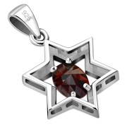 Garnet Star David Pendant, p357