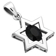 Black Onyx Star of David Pendant, p357