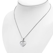 Heart Star of David Silver Pendant set w/ Clear CZ, p360