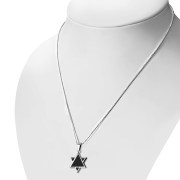 Black Onyx Star David Mens Pendant, p389