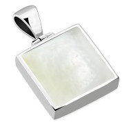 Mother of Pearl Square Silver Pendant, p390