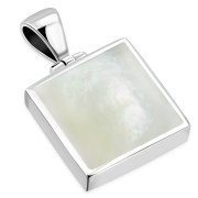 Mother of Pearl Square Silver Pendant, p390