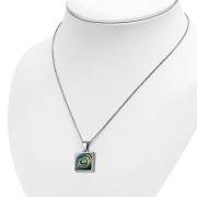 Abalone Square Silver Pendant, p390