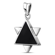 Black Onyx Star of David Mens Pendant, p392