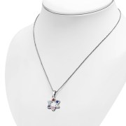 Mix Color CZ Heart Shape Star David  Pendant, p410