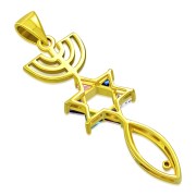 14K Gold Plated Messianic Grafted In Pendant, pgp428