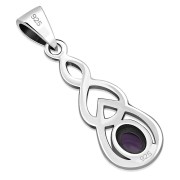 Silver celtic Pendant w Amethyst, p457