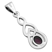 Silver celtic Pendant w Garnet, p457