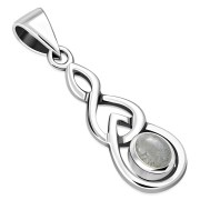 Silver Celtic Pendant set w/ Labradorite, p457