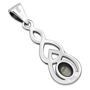 Silver Celtic Pendant set w/ Labradorite, p457