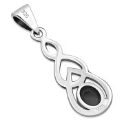 Silver celtic Pendant w Black Onyx, p457