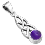 Celtic Knot Pendant w Amethyst Genuine Stone, p458