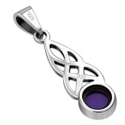 Celtic Knot Pendant w Amethyst Genuine Stone, p458