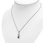 Celtic Knot Pendant w Garnet, p458