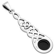 Long Celtic Pendant w Black Onyx, p459