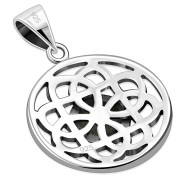 Labradorite Celtic Round Silver Pendant, p467
