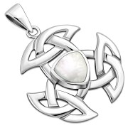 Mother of Pearl Celtic Knot Silver Pendant, p472