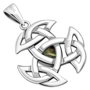 Abalone Celtic Knot Silver Pendant, p472