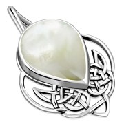 Celtic Knot Mother of Pearl Silver Pendant, p475