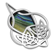 Celtic Knot Abalone Shell Silver Pendant, p475