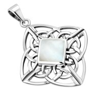 Mother of Pearl Celtic Sterling Silver Pendant, p477