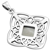 Mother of Pearl Celtic Sterling Silver Pendant, p477