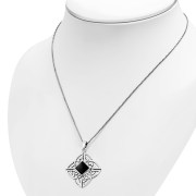 Black Onyx Celtic Sterling Silver Pendant, p477