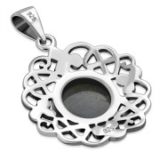 Labradorite Celtic Shamrock Leaves Silver Pendant, p486