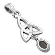 Garnet Celtic Trinity Knot Silver Pendant, p488