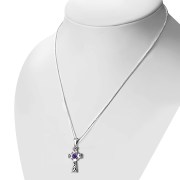 Amethyst Celtic Cross Silver Pendant, p492