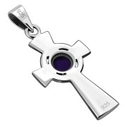 Amethyst Celtic Cross Silver Pendant, p492