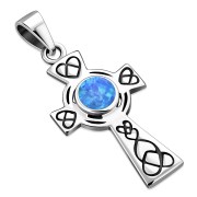 Black Onyx Celtic Cross Silver Pendant, p492